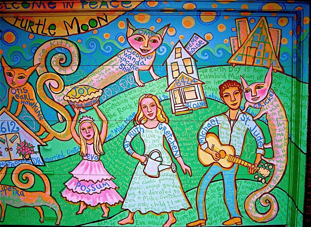 Garage Door Mural detail view 2. susan Shie 2008.